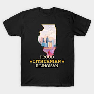 Proud Lithuanian Illinoisan - Illinois State Pride T-Shirt